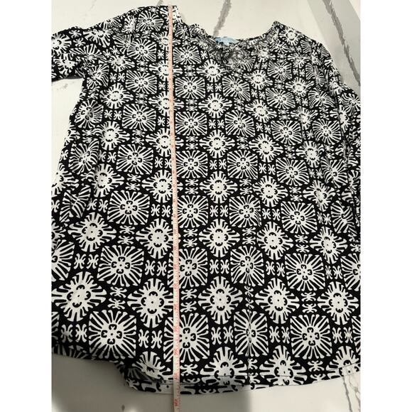 Escapada Living Women's Flowy Patterened Blouse‎ Black White Size Large - Picture 4 of 4